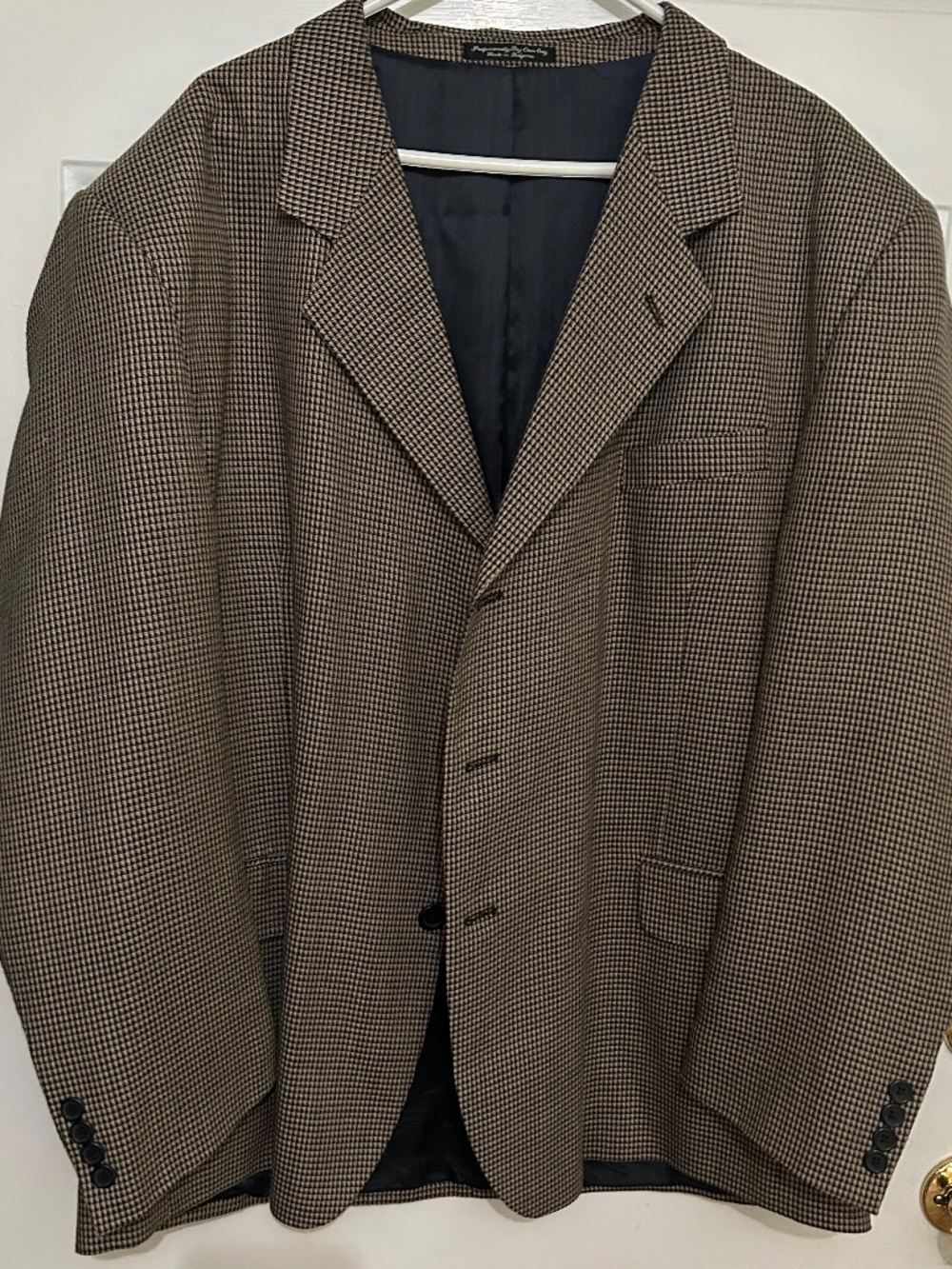 Brunelli, 48 R, blue/tan, houndstooth sport coat